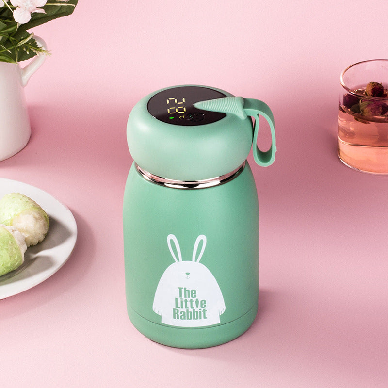 Rabbit Smart Thermal Flask (350ml) | Cute LED Temperature Display & Leakproof Stainless Steel Bottle