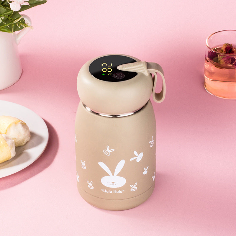 Rabbit Smart Thermal Flask (350ml) | Cute LED Temperature Display & Leakproof Stainless Steel Bottle