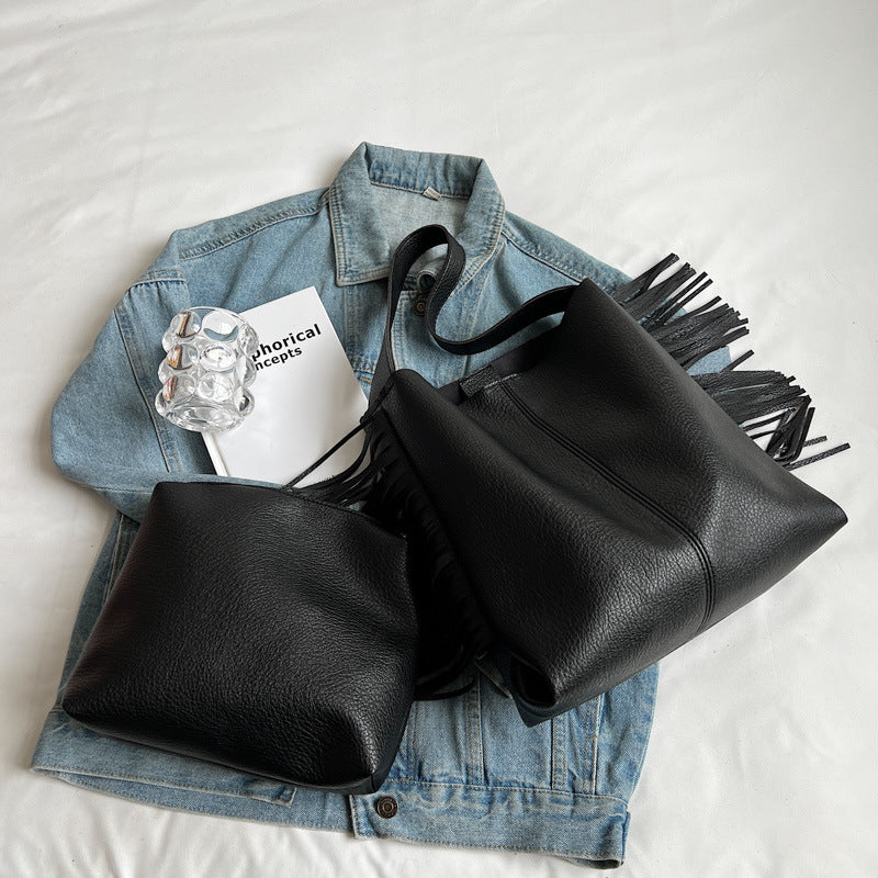 Aura Vintage Tote Bag | Large Capacity Shoulder Bag with Inner Pouch