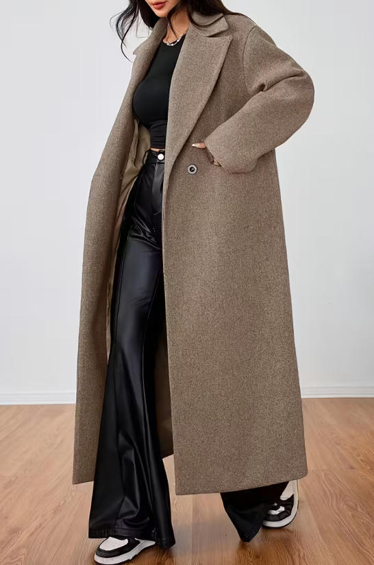 The Aura Chic Lapel Longline Coat: Timeless Staple
