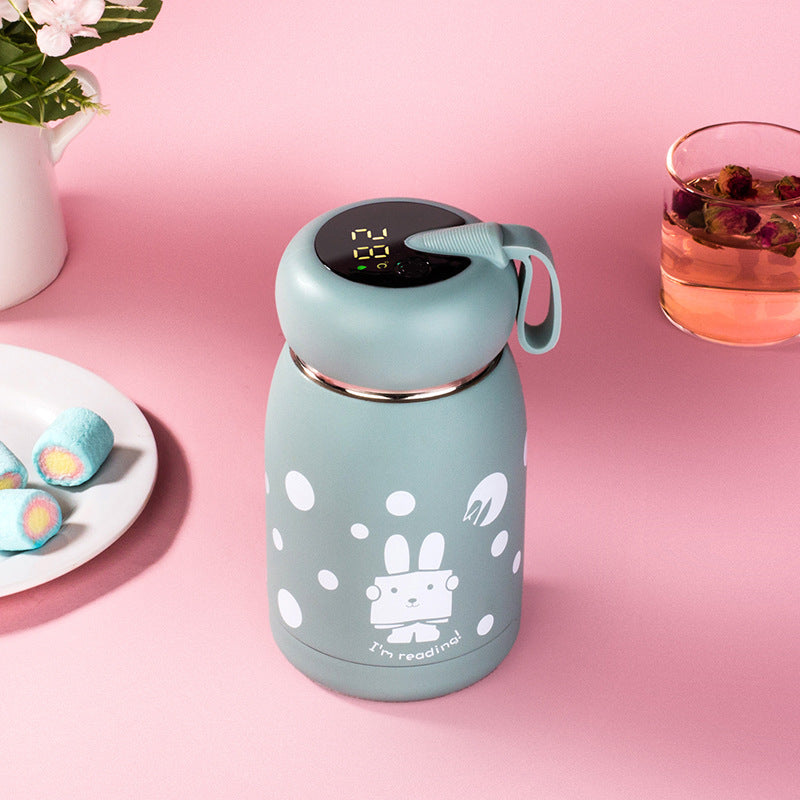 Rabbit Smart Thermal Flask (350ml) | Cute LED Temperature Display & Leakproof Stainless Steel Bottle