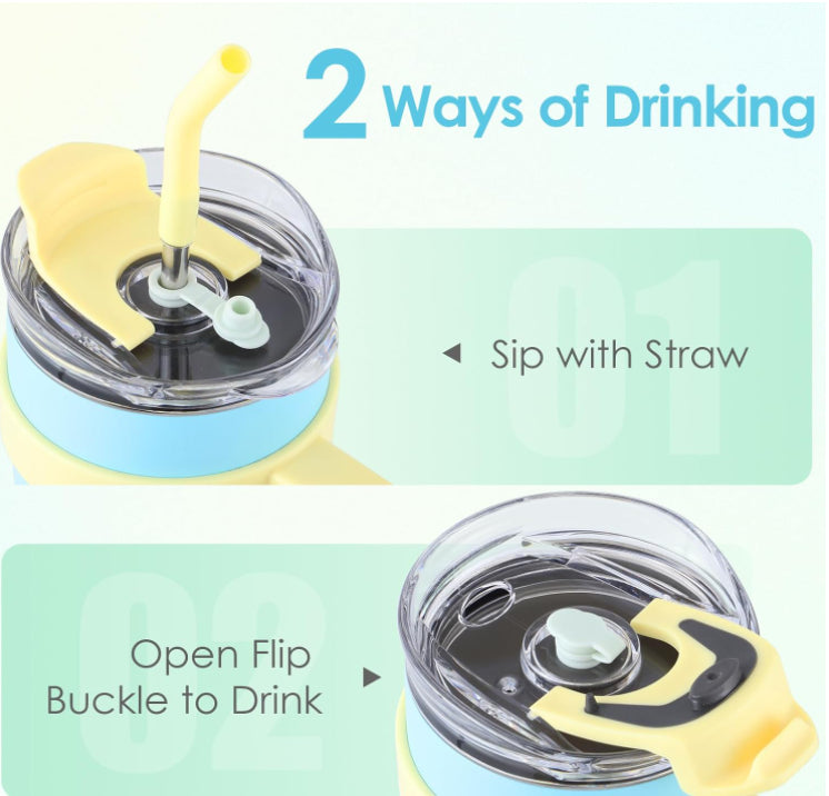 Aura 40 oz Mega Tumbler | Aesthetic Insulated Flask with Comfort Handle & Straw Lid