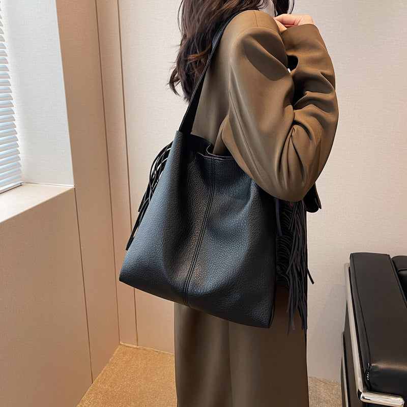 Aura Vintage Tote Bag | Large Capacity Shoulder Bag with Inner Pouch