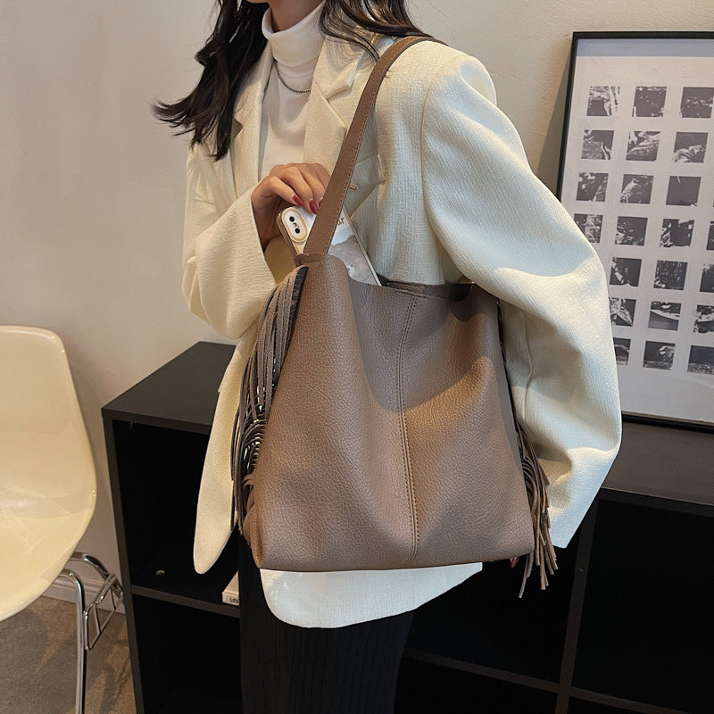 Aura Vintage Tote Bag | Large Capacity Shoulder Bag with Inner Pouch