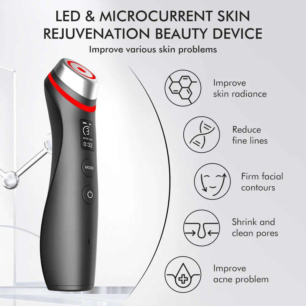 AGE BOOSTER | Aura Lift & Boost Pro | 5-in-1 LED Anti-Aging Microcurrent Facial Device